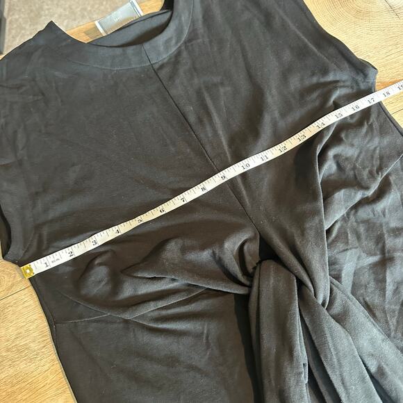 Modern Citizen Fei Tie Front Organic Cotton Midi Dress Black Small - Picture 10 of 11